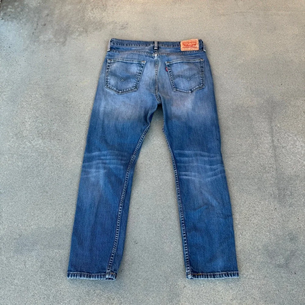 Levi's 522 Slim Taper Jeans Men 33x30 Blue Medium Wash Distressed
